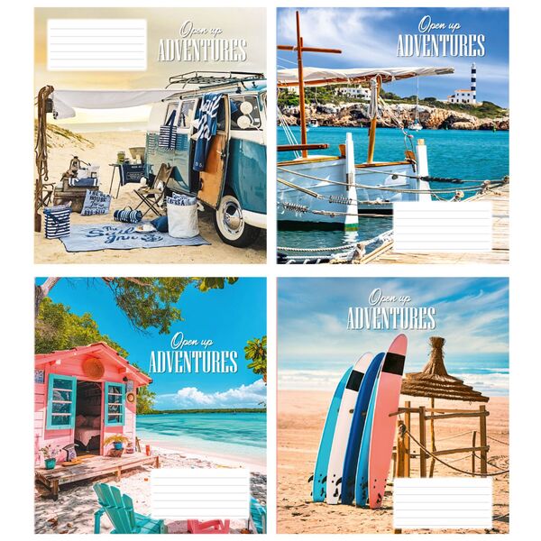 Зошит учнівський загальний 96 арк., клітинка, обкладинка повноколірна Серія 144"На морі" Поліграфіст