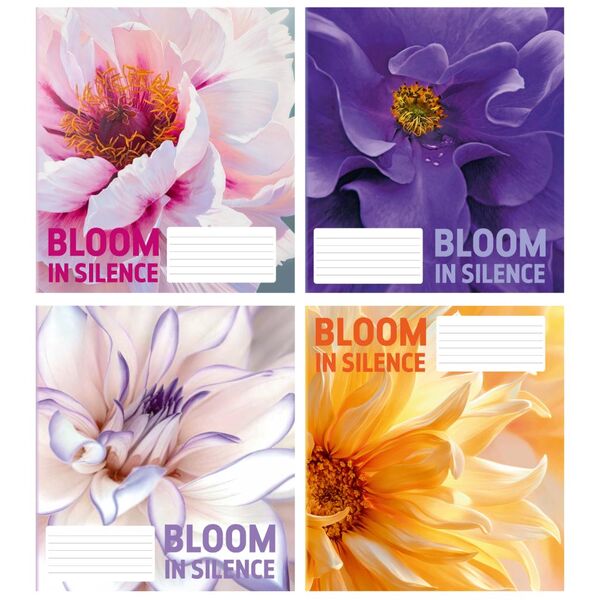 Зошит учнівський загальний 36 арк., клітинка, обкладинка повноколірна Серія 166"Квіти 2" Поліграфіст