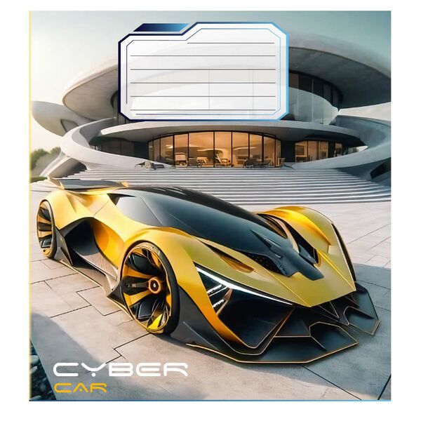 Зошит учнівський 12 арк., коса лінія, обкладинка повноколірна Серія 187"Кібер авто" Поліграфіст картинка 6