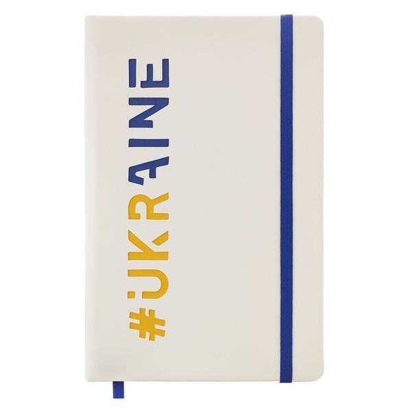Записна книжка А5 в клітинку Nebraska на гумці біла, висічка "#Ukraine" Поліграфіст картинка 3