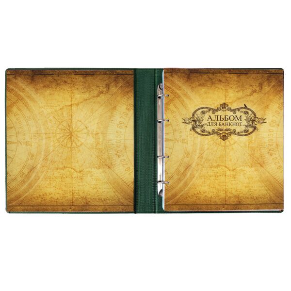 Альбом для банкнот (20 куліс, 200х250 мм), обкладинка штучна шкіра, сірий Поліграфіст картинка 3