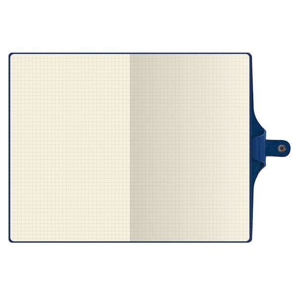 Записна книжка А5 в клітинку Twill на кнопці синя, тиснення "СЕРЦЕ" Поліграфіст картинка 3