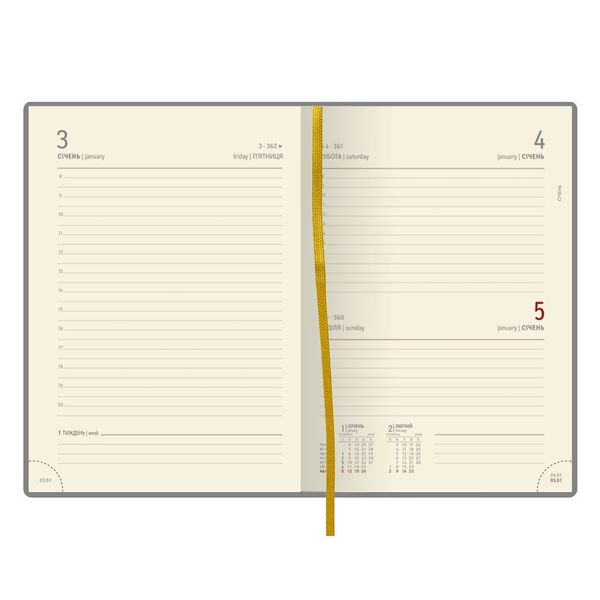 Щоденник датований А5 в лінію Nebraska коричневий Поліграфіст картинка 9