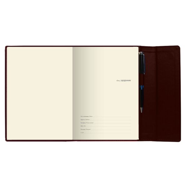 Щоденник недатований А5 в лінію Nebraska з клапаном коричневий Поліграфіст картинка 7