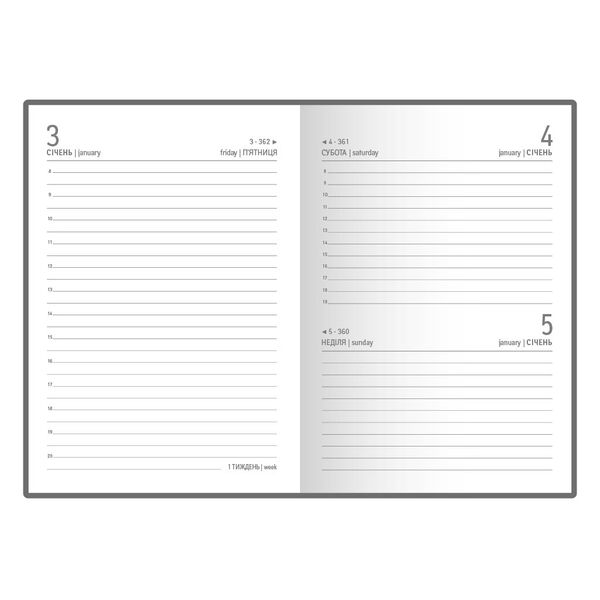 Щоденник датований А6 в лінію Twill на кнопці червоний Поліграфіст картинка 5