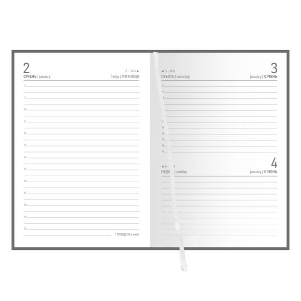 Щоденник датований А6 в лінію Macanet чорний Поліграфіст картинка 8