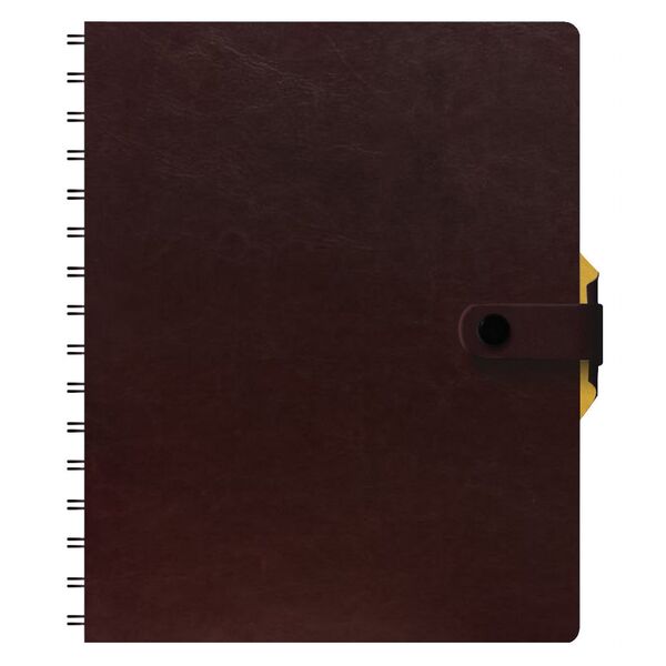 Щоденник недатований А5 на пружині, в лінію, Nebraska на кнопці коричнев Поліграфіст