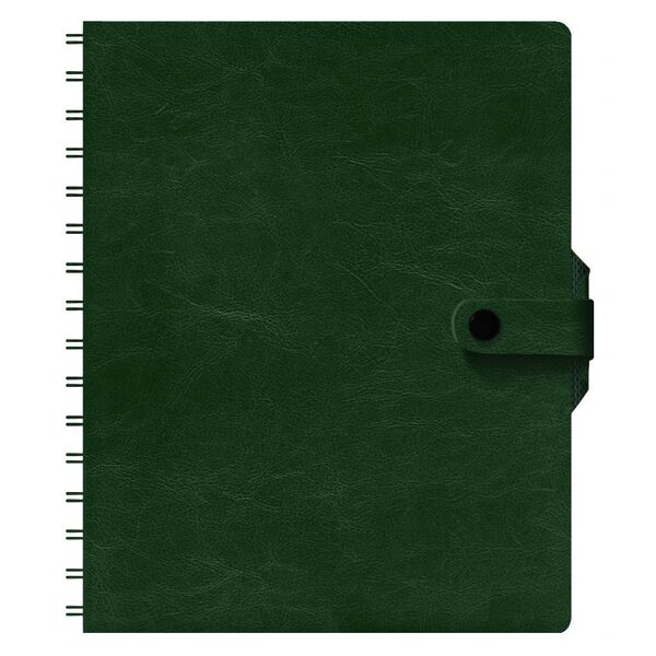 Щоденник недатований А5 на пружині, в лінію, Nebraska на кнопці зелений Поліграфіст