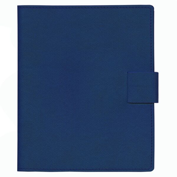 Щоденник недатований А5 на пружині, в лінію, Silhouette з хлястиком синій Поліграфіст