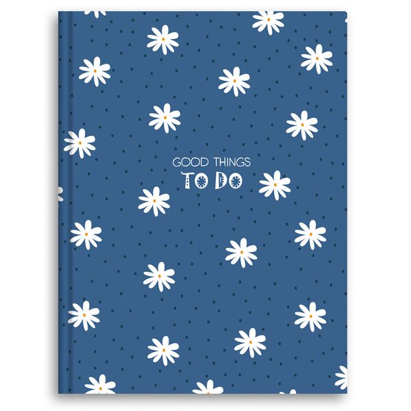 Зошит для нотаток А5, 176 арк., клітинка, обкладинка твердий картон, Серія "Ромашки" Поліграфіст