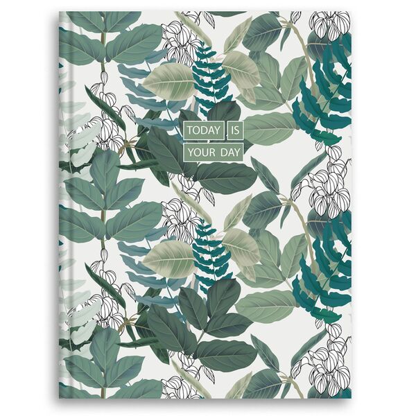 Зошит для нотаток А5, 80 арк., клітинка, обкладинка твердий картон, Серія "Листя зелене" Поліграфіст картинка 2