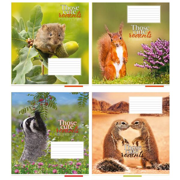 Зошит учнівський 18 арк., лінія, обкладинка повноколірна Серія 808 "Милі гризуни" Поліграфіст