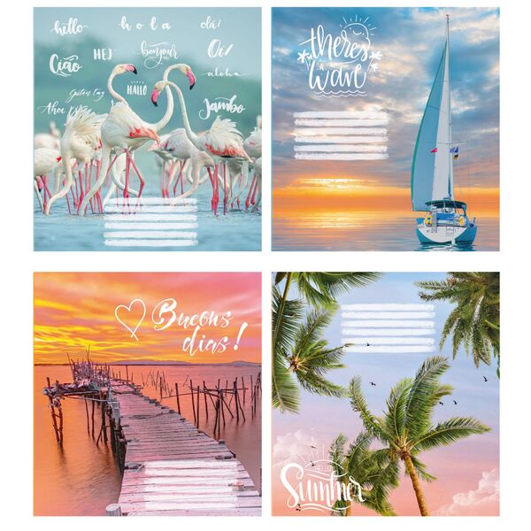 Зошит учнівський загальний 60 арк., клітинка, обкладинка повноколірна Серія 915"Закат" Поліграфіст