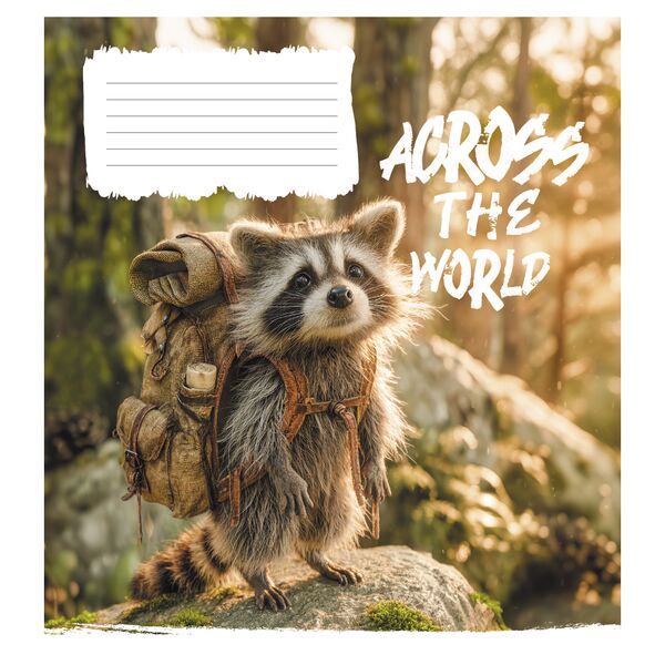 Зошит учнівський повноколірний 24 арк., клітинка. Серія 206"Тварини в поході" Поліграфіст картинка 5