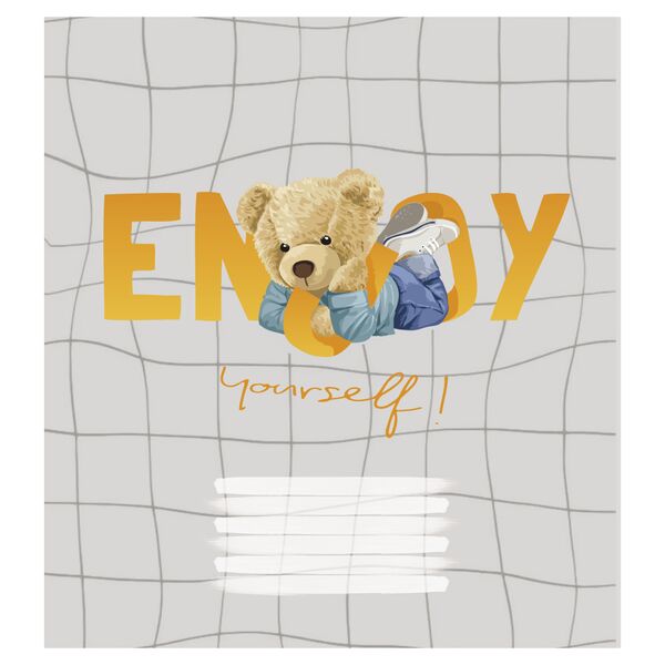 Зошит учнівський повноколірний 12 арк., коса лінія. Серія 209"Ведмедик" Поліграфіст картинка 5