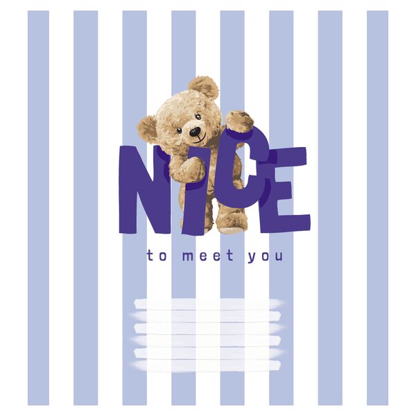 Зошит учнівський повноколірний 12 арк., коса лінія. Серія 209"Ведмедик" Поліграфіст картинка 6