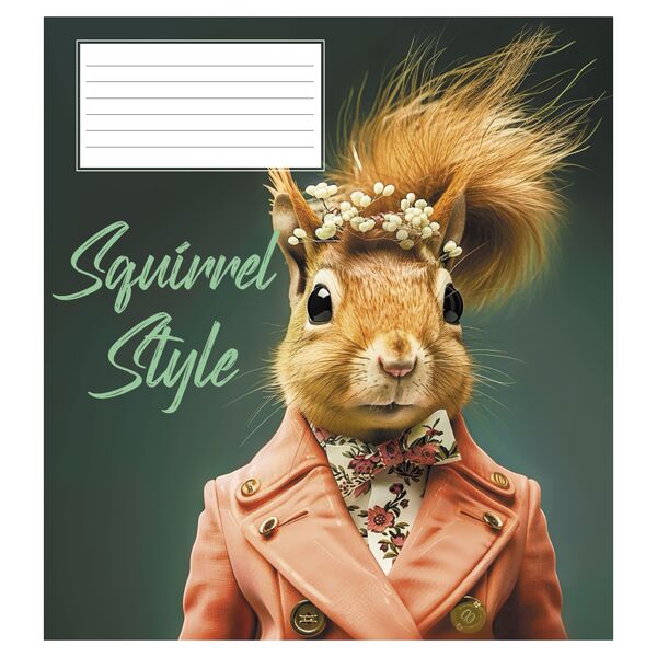 Зошит учнівський повноколірний 18 арк., клітинка. Серія 215"Стильні тварини" Поліграфіст картинка 5