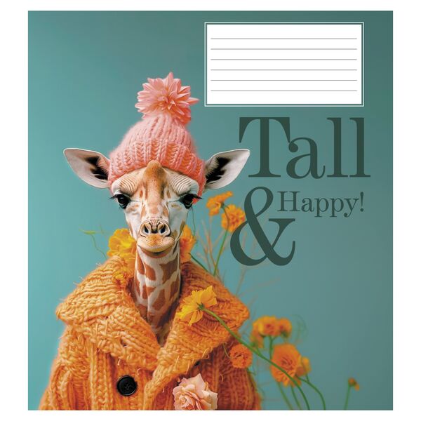 Зошит учнівський повноколірний 18 арк., клітинка. Серія 215"Стильні тварини" Поліграфіст картинка 6