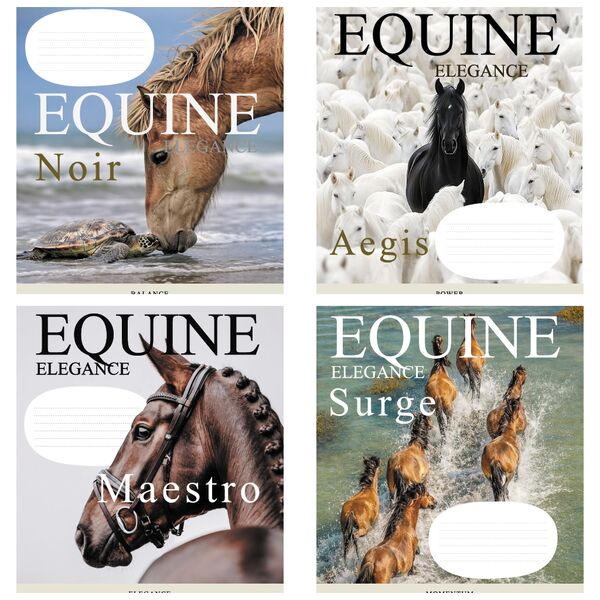 Зошит учнівський повноколірний загальний 48 арк., клітинка. Серія 219"Коні" Поліграфіст