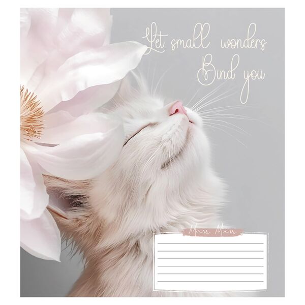 Зошит учнівський повноколірний загальний 48 арк., клітинка. Серія 230"Котики з квітами" Поліграфіст картинка 4