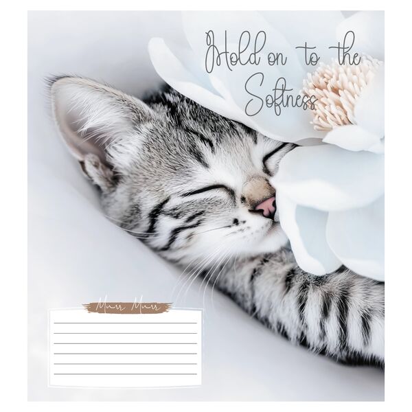 Зошит учнівський повноколірний 18 арк., клітинка. Серія 230"Котики з квітами" Поліграфіст картинка 6