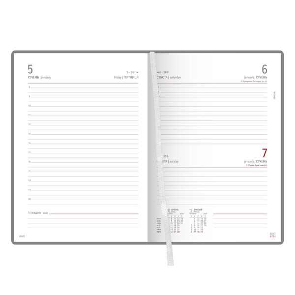 Щоденник датований А5 в лінію Nebraska бордовий Поліграфіст картинка 8