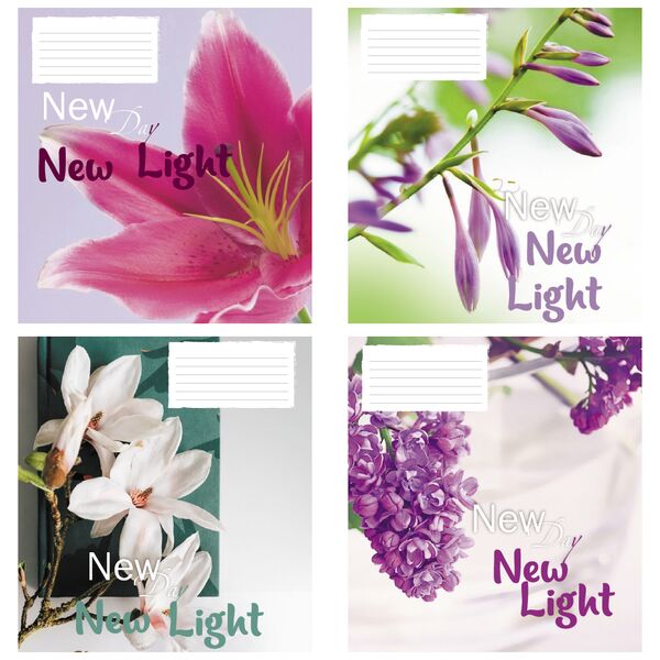 Зошит учнівський повноколірний загальний 48 арк., лінія. Серія 261"Квіти" Поліграфіст