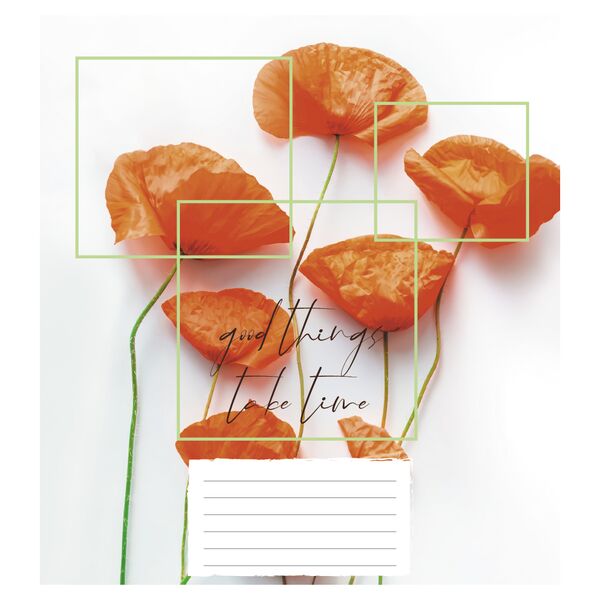 Зошит учнівський повноколірний загальний 96 арк., клітинка. Серія 263"Ніжні квіти" Поліграфіст картинка 2