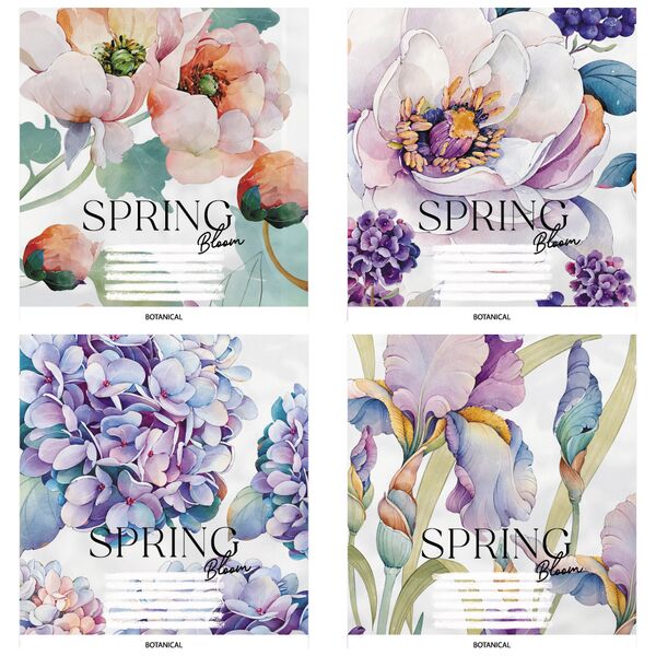 Зошит учнівський повноколірний загальний 48 арк., клітинка. Серія 265"Ботаніка" Поліграфіст