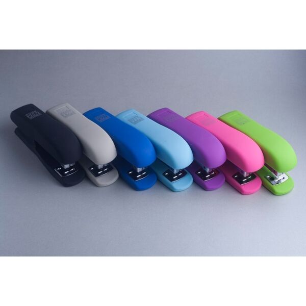 Степлер RUBBER TOUCH пласт, №24,26, 20арк, блакит Поліграфіст картинка 3