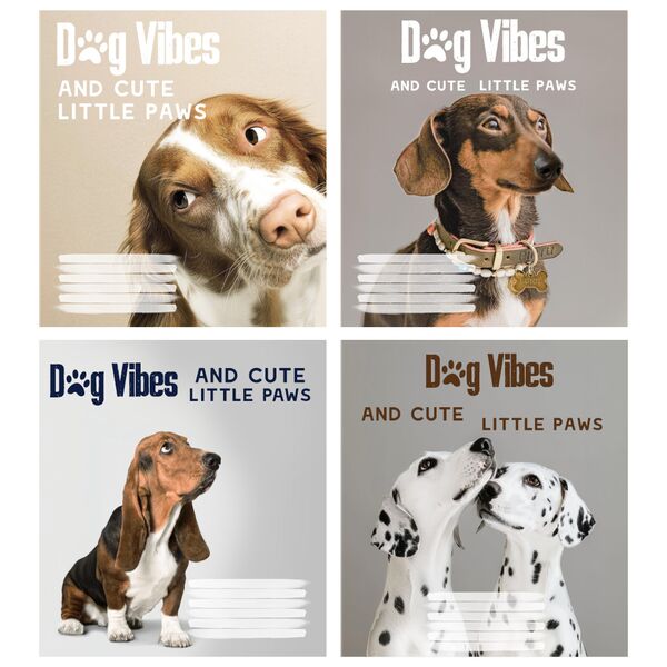 Зошит учнівський 24 арк., лінія, обкладинка повноколірна Серія 231"Dog Vibes" Поліграфіст
