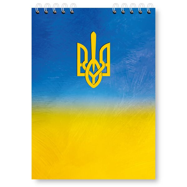 Блокнот A5, 48 арк., клітинка, обкладинка картон, пружина, Серія "Герб" Поліграфіст