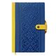 Записна книжка А5 в клітинку Twill на кнопці синьо-жовта