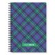 Блокнот A5, 100 арк., клітинка, обкладинка твердий картон, пружина, Серія "Шотландка фіоле"